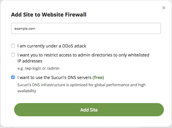 Firewall do site com GoDaddy