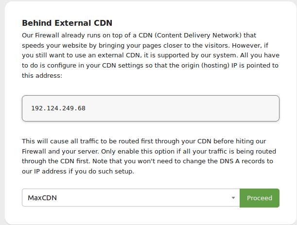 Sucuri Firewall CDN Settings