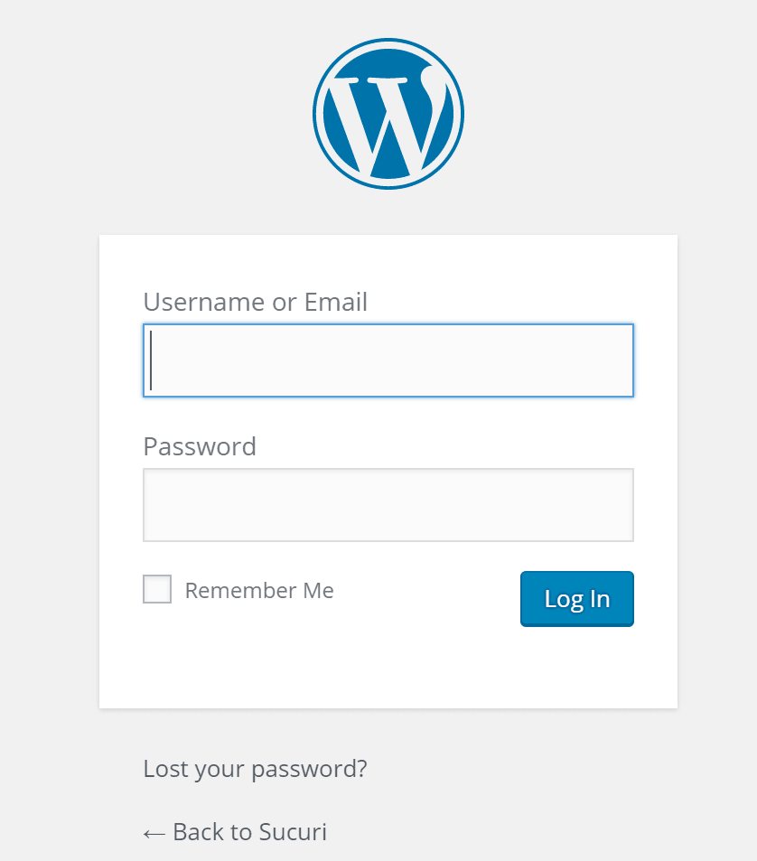 WordPress Login Page